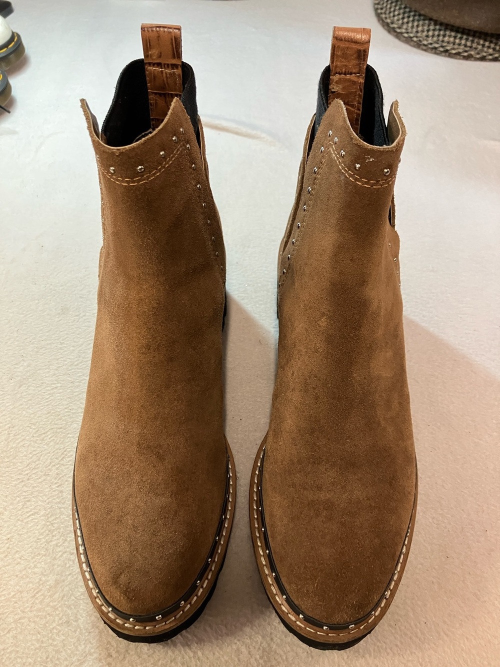 Dolce Vita Brown Suede Chukka Boots with Stud Detail